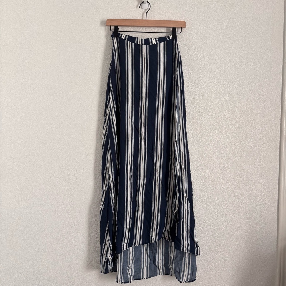 Show Me Your Mumu Women's Size XS Blue/White Stripe Siren Wrap Maxi Skirt - Picture 5 of 5
